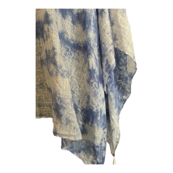 NWT J ill Blue and White Women's Poncho One Size. - Picture 7 of 12